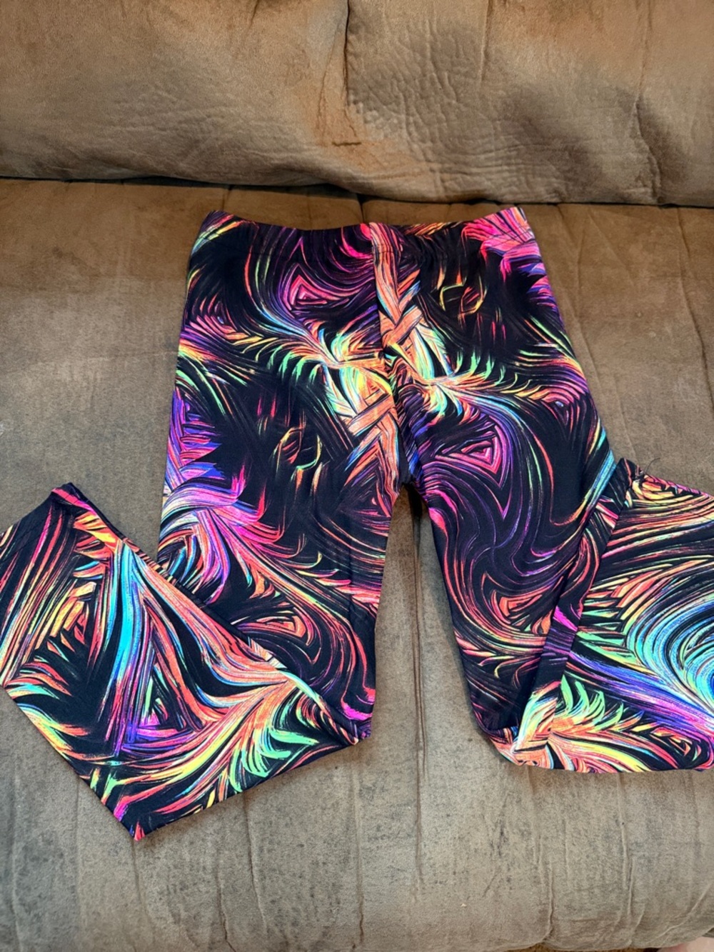 Vibrant Neon Swirl Leggings